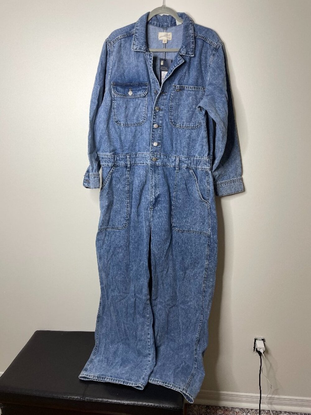 NWT Universal Thread Long Sleeve Utility Baggy Denim Jumpsuit 17 - Picture 2 of 14